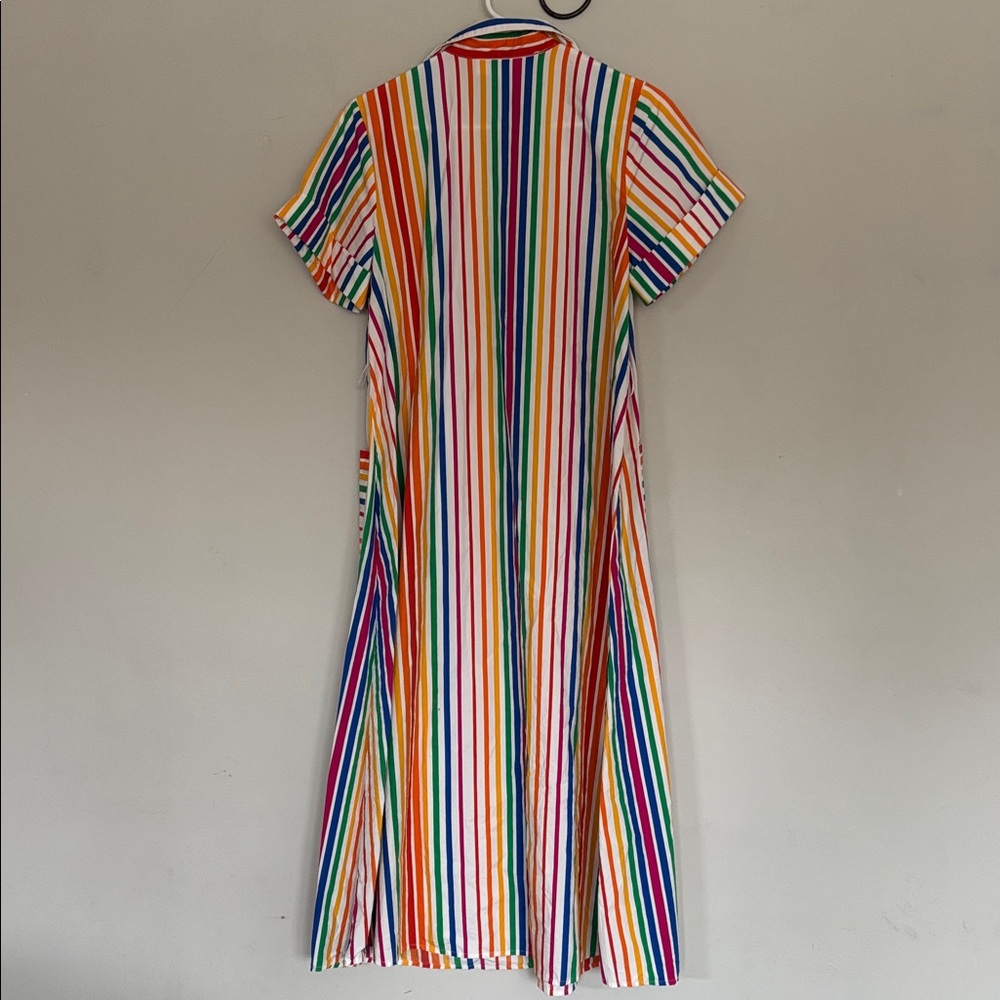 Christopher John Roger’s Colorful Rainbow Stripe Button-Front Dress - Picture 6 of 11